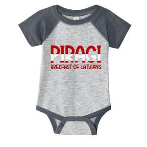 Funny Latvian Piragi Latvia Pride Food Lovers Gift Infant Baby Jersey Bodysuit