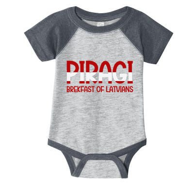 Funny Latvian Piragi Latvia Pride Food Lovers Gift Infant Baby Jersey Bodysuit