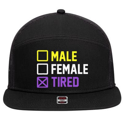 Funny Lgbt Pride Flag Non Binary 7 Panel Mesh Trucker Snapback Hat