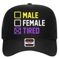 Funny Lgbt Pride Flag Non Binary High Crown Mesh Back Trucker Hat