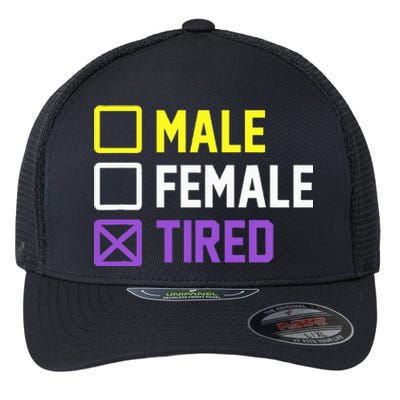 Funny Lgbt Pride Flag Non Binary Flexfit Unipanel Trucker Cap