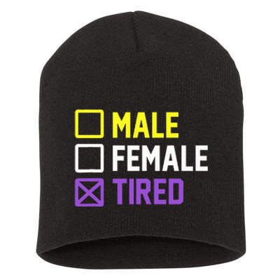 Funny Lgbt Pride Flag Non Binary Short Acrylic Beanie