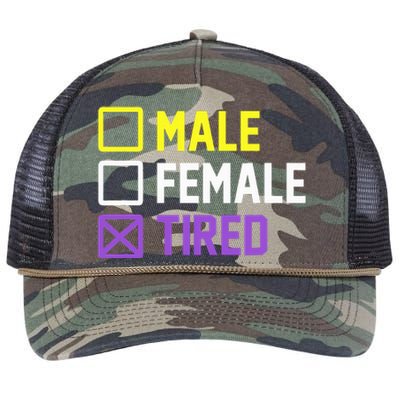 Funny Lgbt Pride Flag Non Binary Retro Rope Trucker Hat Cap