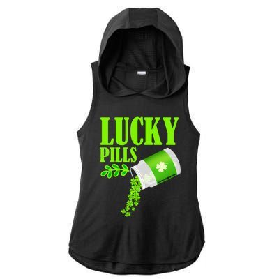 Funny Lucky Pills With Shamrock Clover St Patty's Day Cool Gift Ladies PosiCharge Tri-Blend Wicking Draft Hoodie Tank