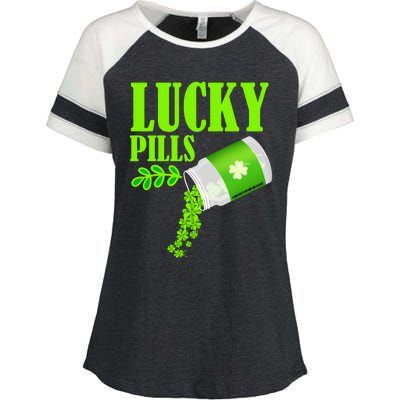 Funny Lucky Pills With Shamrock Clover St Patty's Day Cool Gift Enza Ladies Jersey Colorblock Tee