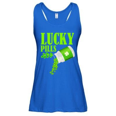 Funny Lucky Pills With Shamrock Clover St Patty's Day Cool Gift Ladies Essential Flowy Tank