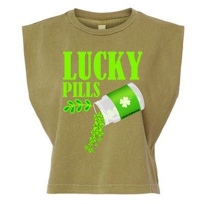 Funny Lucky Pills With Shamrock Clover St Patty's Day Cool Gift Garment-Dyed Women's Muscle Tee