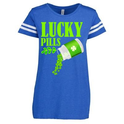 Funny Lucky Pills With Shamrock Clover St Patty's Day Cool Gift Enza Ladies Jersey Football T-Shirt