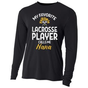 Favorite Lacrosse Player Nana Lax Family Grandma Mimi  Cooling Performance Long Sleeve Crew