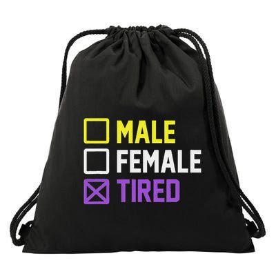 Funny Lgbt Pride Flag Non Binary Drawstring Bag