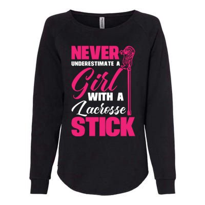 Funny Lacrosse Player With A Lacrosse Stick Womens California Wash Sweatshirt