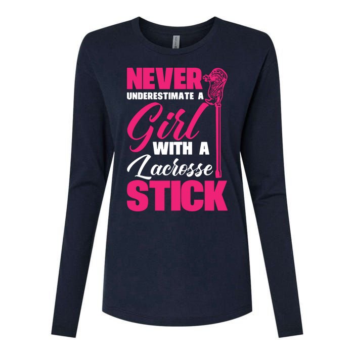 Funny Lacrosse Player With A Lacrosse Stick Womens Cotton Relaxed Long Sleeve T-Shirt