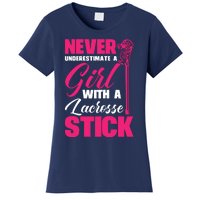 Funny Lacrosse Player With A Lacrosse Stick Women's T-Shirt