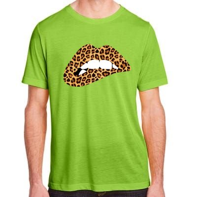 Funny Leopard Print Lips Biting Bite Me Funny Gift Cute Gift Adult ChromaSoft Performance T-Shirt