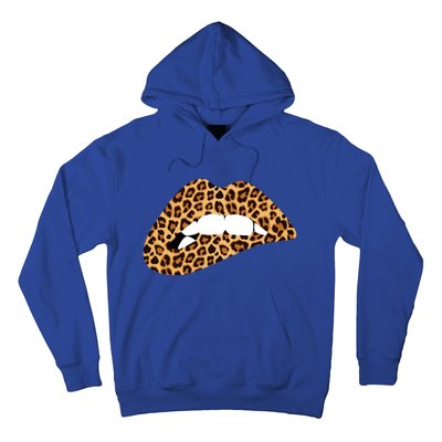 Funny Leopard Print Lips Biting Bite Me Funny Gift Cute Gift Hoodie