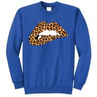 Funny Leopard Print Lips Biting Bite Me Funny Gift Cute Gift Sweatshirt