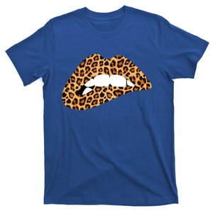 Funny Leopard Print Lips Biting Bite Me Funny Gift Cute Gift T-Shirt