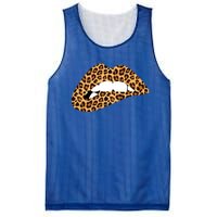 Funny Leopard Print Lips Biting Bite Me Funny Gift Cute Gift Mesh Reversible Basketball Jersey Tank