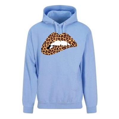 Funny Leopard Print Lips Biting Bite Me Funny Gift Cute Gift Unisex Surf Hoodie