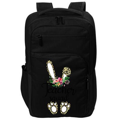 Funny Leopard Print Bunny Teacher Squad Happy Easter Day Cute Gift Impact Tech Backpack