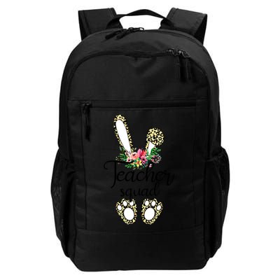 Funny Leopard Print Bunny Teacher Squad Happy Easter Day Cute Gift Backpack