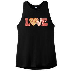 Funny Love Pizza Retro Valentine's Day Gift Ladies PosiCharge Tri-Blend Wicking Tank