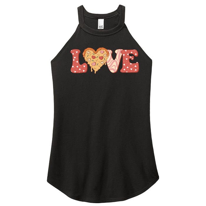 Funny Love Pizza Retro Valentine's Day Gift Women's Perfect Tri Rocker Tank