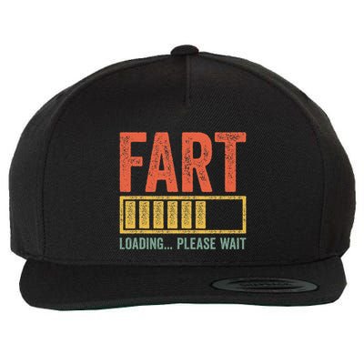 Fart Loading Please Wait Dad Joke Wool Snapback Cap