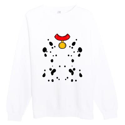 Funny Lazy Pretend Im A Dalmatian Halloween Costume Gift Premium Crewneck Sweatshirt