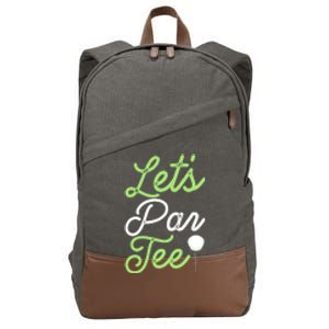 Funny Lets Par Tee Golf Tee Cotton Canvas Backpack