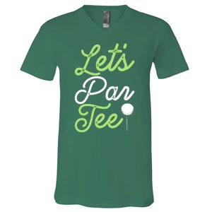 Funny Lets Par Tee Golf Tee V-Neck T-Shirt