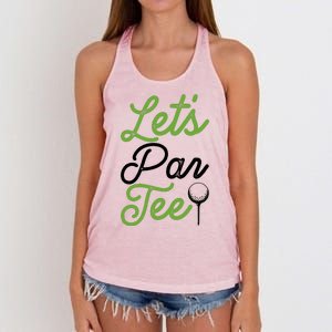 Funny Lets Par Tee Golf Tee Women's Knotted Racerback Tank