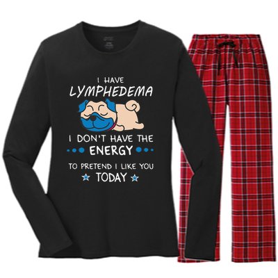 Funny Lymphedema Patients Awareness Lymphedema Warrior Women's Long Sleeve Flannel Pajama Set 