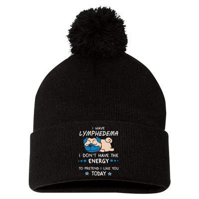 Funny Lymphedema Patients Awareness Lymphedema Warrior Pom Pom 12in Knit Beanie