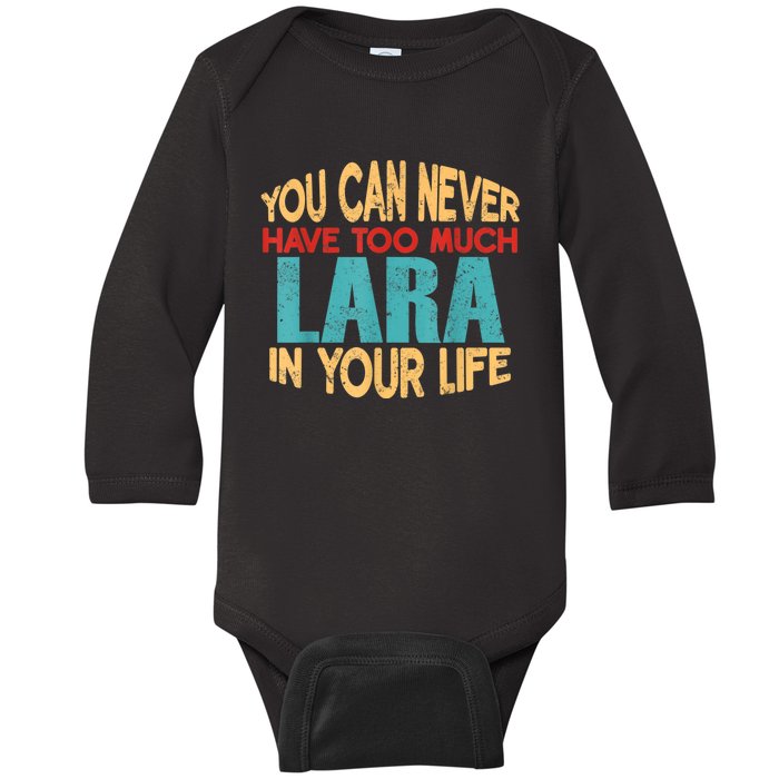 Funny Lara Personalized First Name Joke Item Baby Long Sleeve Bodysuit