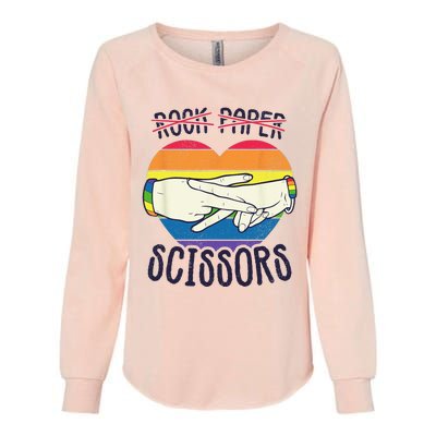 Funny Lesbian Pride Flag Rock Paper Scissors Lesbian Pride Womens California Wash Sweatshirt