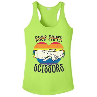 Funny Lesbian Pride Flag Rock Paper Scissors Lesbian Pride Ladies PosiCharge Competitor Racerback Tank