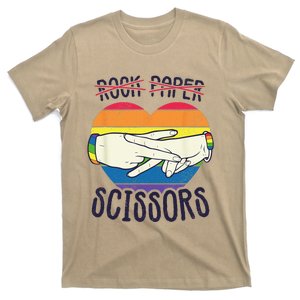 Funny Lesbian Pride Flag Rock Paper Scissors Lesbian Pride T-Shirt