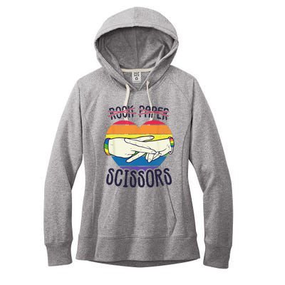 Funny Lesbian Pride Flag Rock Paper Scissors Lesbian Pride Women's Fleece Hoodie