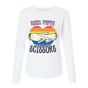 Funny Lesbian Pride Flag Rock Paper Scissors Lesbian Pride Womens Cotton Relaxed Long Sleeve T-Shirt