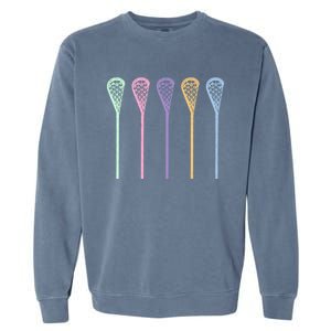 Funny Lacrosse Player Girl Gift Lax Sticks Cute Gift Garment-Dyed Sweatshirt