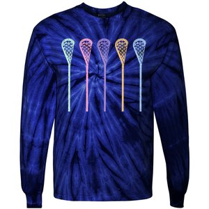 Funny Lacrosse Player Girl Gift Lax Sticks Cute Gift Tie-Dye Long Sleeve Shirt