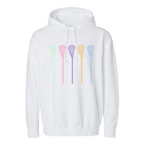 Funny Lacrosse Player Girl Gift Lax Sticks Cute Gift Garment-Dyed Fleece Hoodie