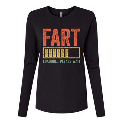 Fart Loading Please Wait Dad Joke Womens Cotton Relaxed Long Sleeve T-Shirt