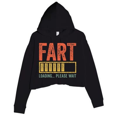 Fart Loading Please Wait Dad Joke Crop Fleece Hoodie