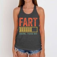 Fart Loading Please Wait Dad Joke Women's Knotted Racerback Tank