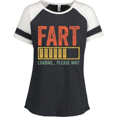 Fart Loading Please Wait Dad Joke Enza Ladies Jersey Colorblock Tee