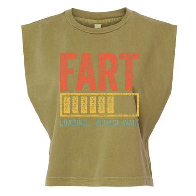 Fart Loading Please Wait Dad Joke Garment-Dyed Women's Muscle Tee