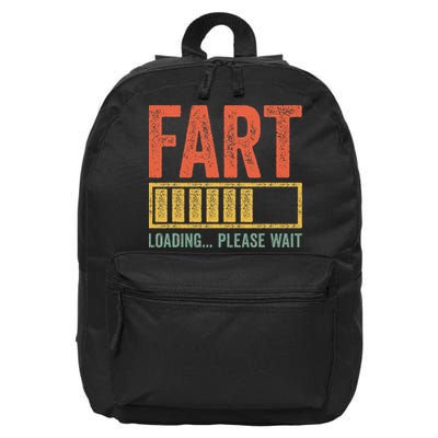 Fart Loading Please Wait Dad Joke Fathers Day 16 in Basic Backpack