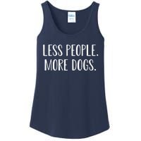 Funny Less People More Dogs Mom Puppy Retro Ladies Essential Tank